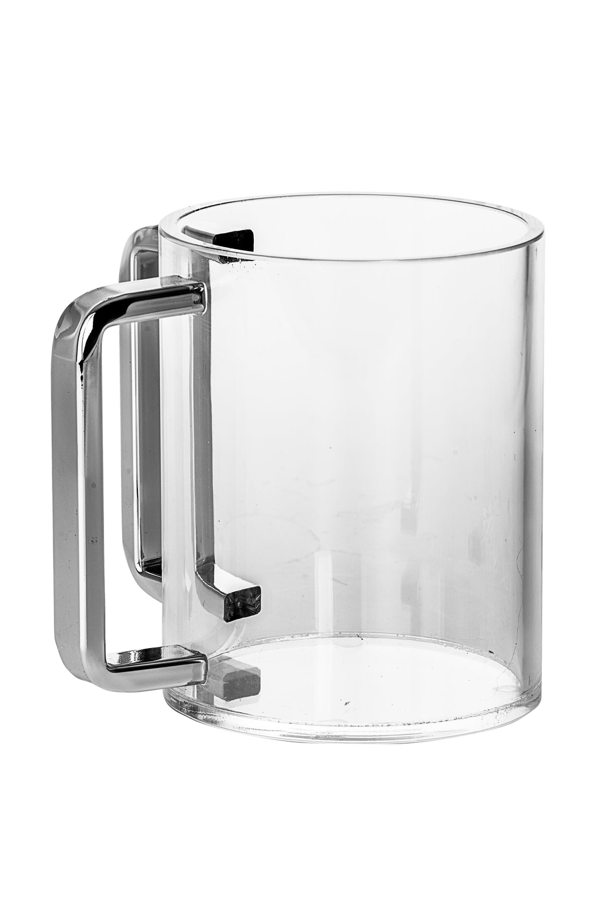 Washing Cup- Acrylic With Galvanized Silver Handles