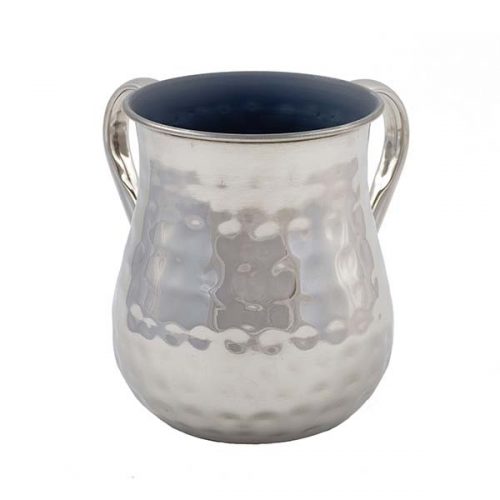 Yair Emanuel:Washing Cup - Hammered Stainless Steel-Silver Colour
