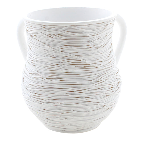 Art Judaica: Washing Cup - Polyresin White Strings Design