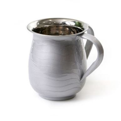 Washing Cup - Stainless Steel-Wave Design-Grey