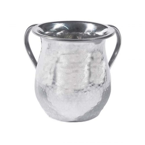 Yair Emanuel:Washing Cup - Hammered Metal-Silver Colour