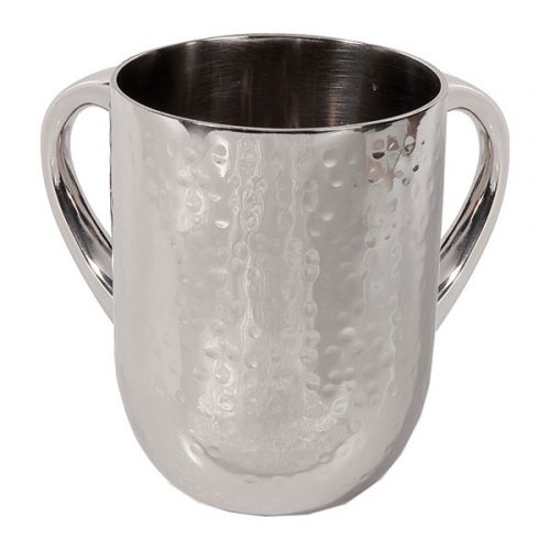 Yair Emanuell:Washing Cup - Hammered Metal-Contemporary Design-Silver Colou