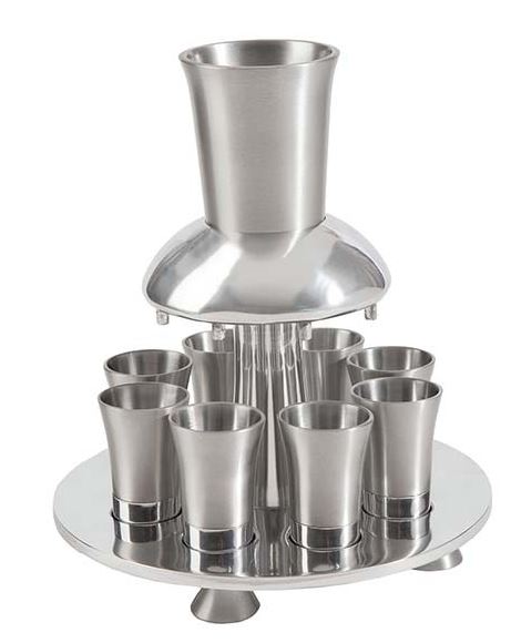 Yair Emanuel:Wine Fountain Set -Brushed Aluminium
