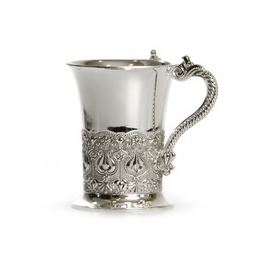 Washing Cup - Silver Plated-Pomegranate Design