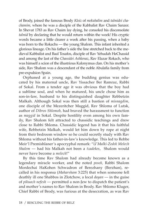 Artscroll: Rescuing the Rebbe of Belz by Rabbi Yosef Israel