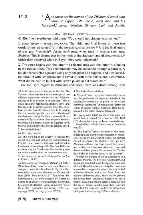 Baal Haturim Chumash - Shemos