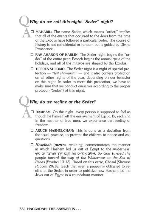 Artscroll: Pesach Haggadah: The Answer Is… by Rabbi Chagai Vilosky