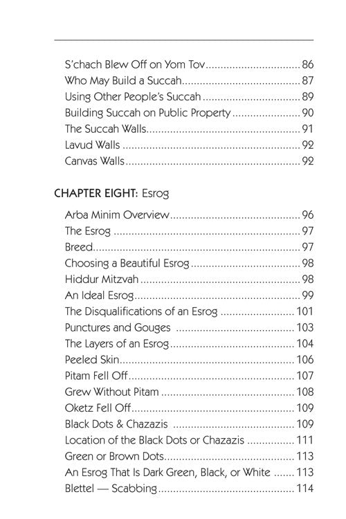 Halachic Handbook: The Laws of the Succah and Four Species Pocket Size Paperback