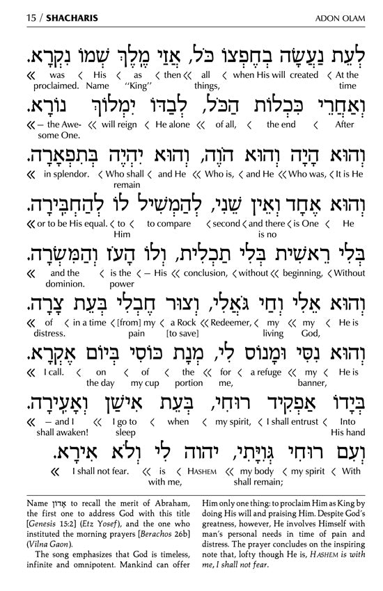 Interlinear Siddur Weekday Full Size With Binding- Ashkenaz - Schottenstein Edition