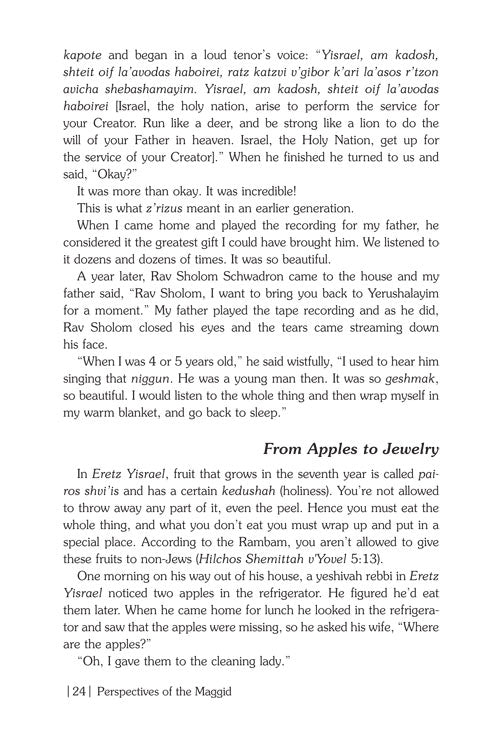 Perspectives Maggid: Artscroll Mesorah