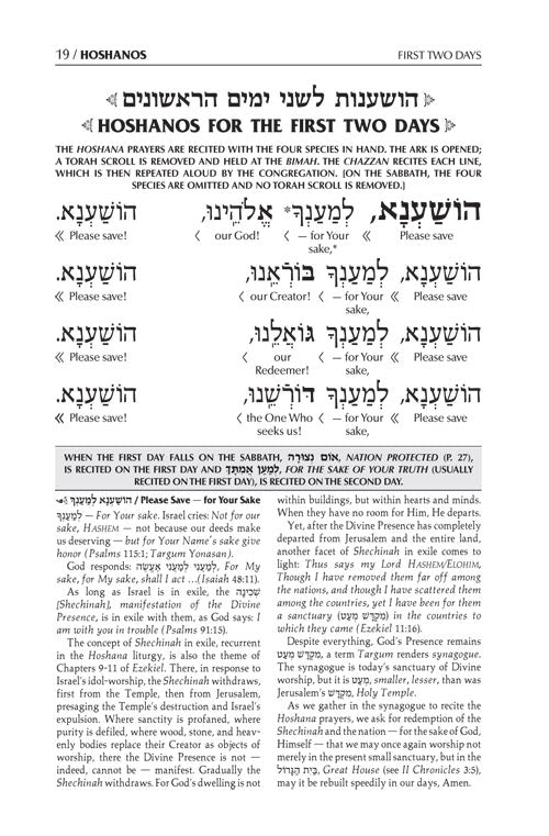 Schottenstein Interlinear Hoshanos Pocket Size