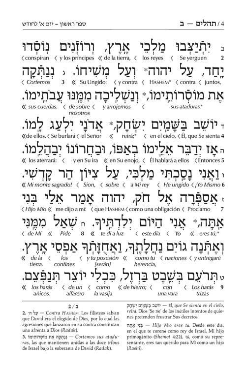 Spanish Interlinear Tehillim - The Wengrowsky Edition