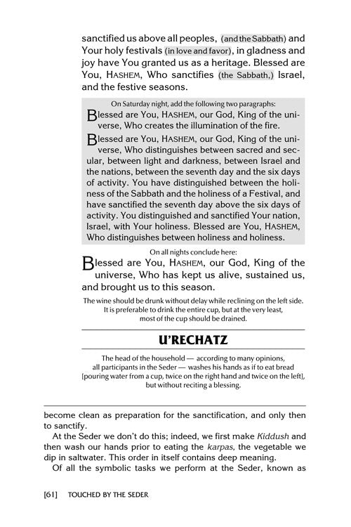 Artscroll: Touched by The Seder by Rabbi Yechiel Spero