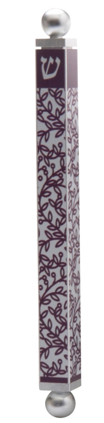 Dorit Judaica: Mezuzah Case - Pipe Aluminum Anodize Printed 12cm