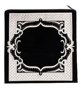 Tefilin Bag Bar Mitzva Size - Velvet - Blue With Ornate Silver Border