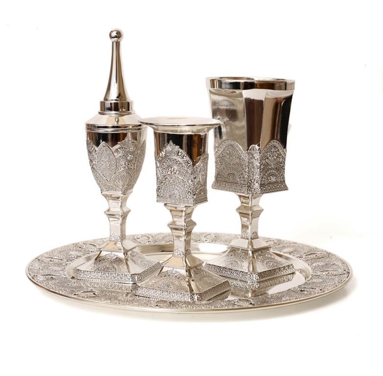 Havdalah Set - Filigree- Silver Plated