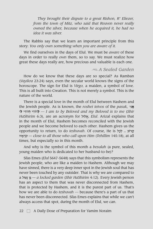 A Daily Dose of Preparation for Yamim Noraim