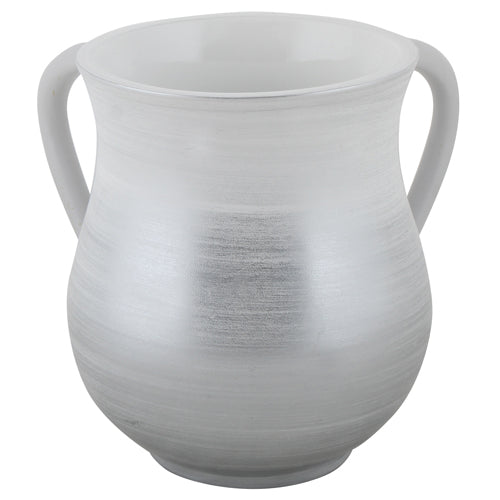 Art Judaica: Washing Cup - Polyresin Gradient Silver White