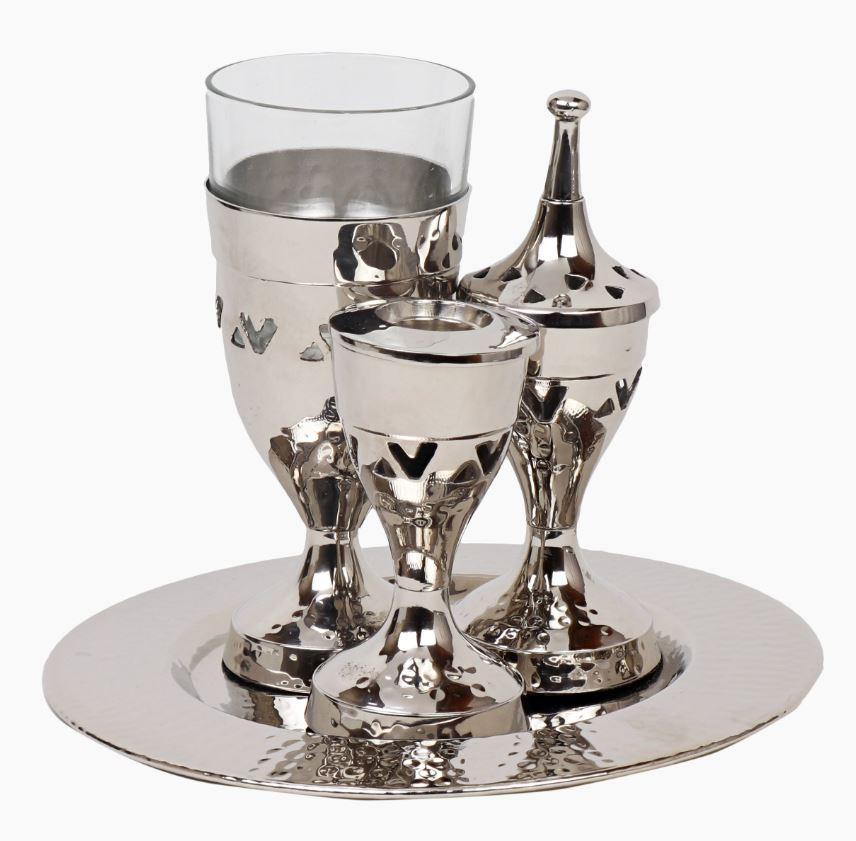 Havdalah Set-Hammered Nickel Plated