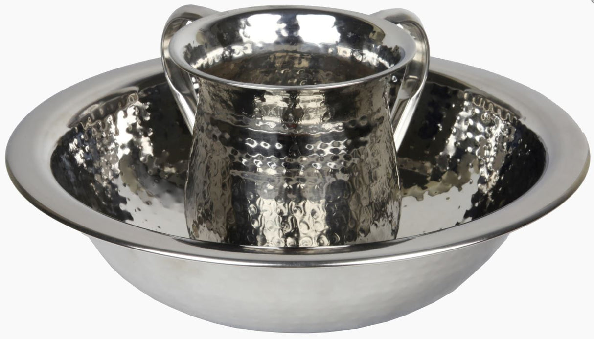 Washing Cup and Bowl Set-Hammered Stainless Steel