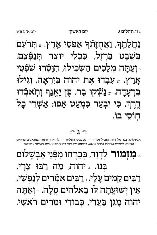 תהלים תפלה למשה 13 ס"מ חום-הוראות באנגלית - ארטסקרול