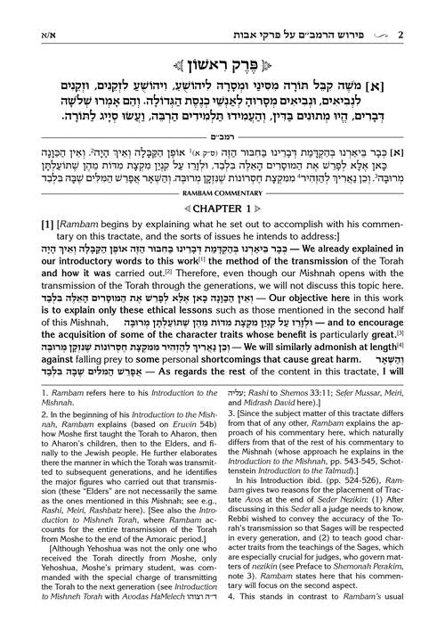 Rambam on Pirkei Avos