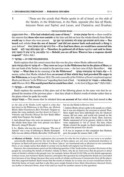 Schottenstein Edition The Elucidated Rashi on Chumash - Devarim volume 1: Devarim–Shoftim