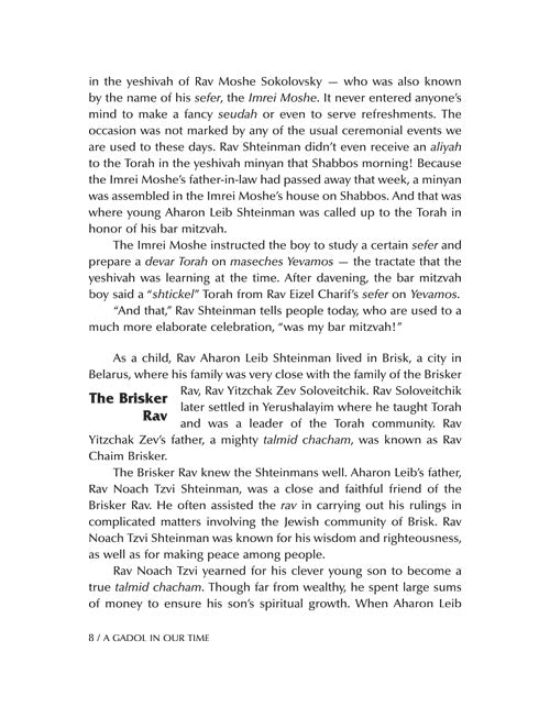 Artscroll: A Gadol In Our Time: Stories about Rav Aharon Leib Shteinman by Libby Lazewnik