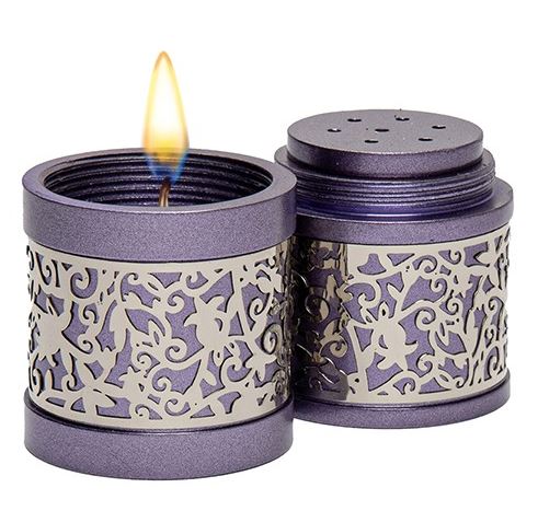 Yair Emanuel: Havdallah Set - Travel -Purple/Silver Cut Out