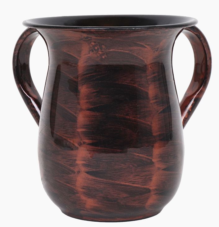 Washing Cup- Powder Coated-Copper Coloured Wave Design