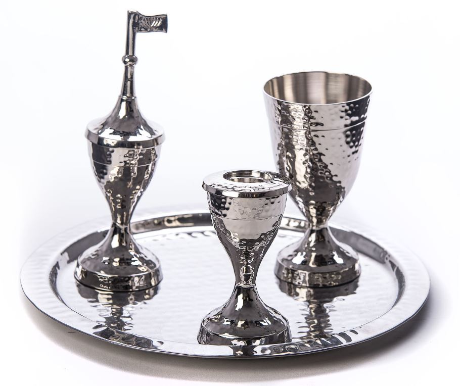 Havdallah Set-Hammered Stainless Steel
