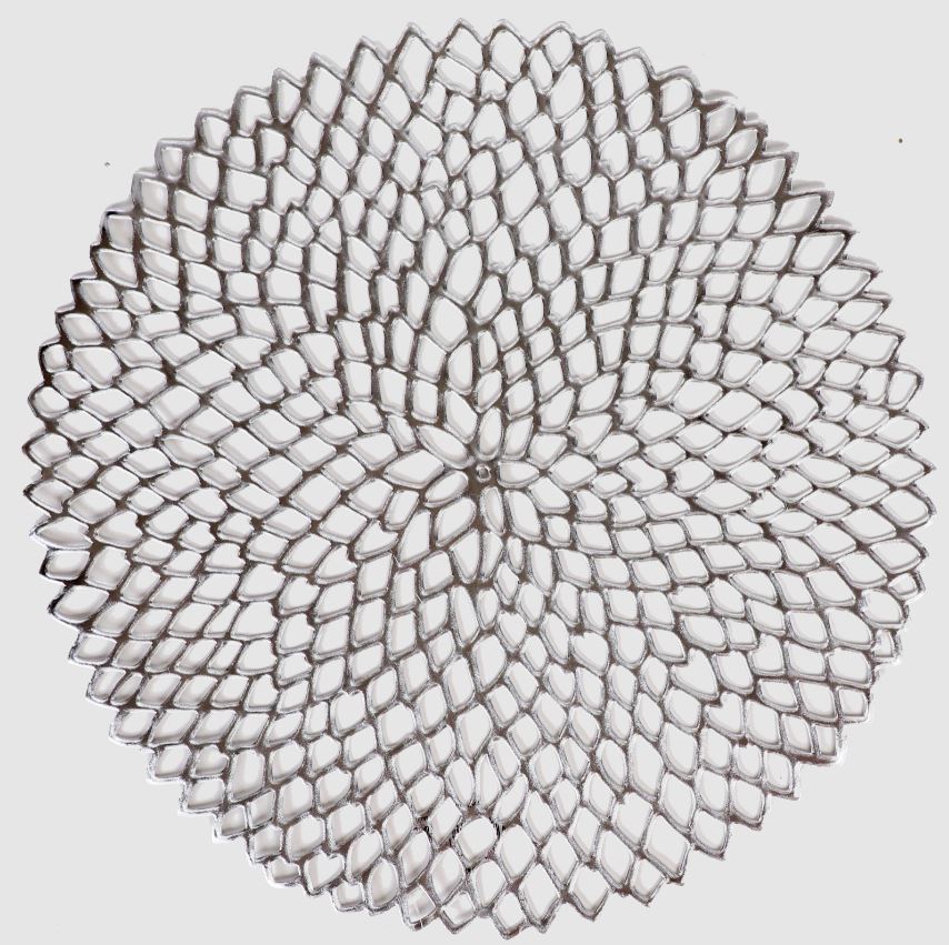 Charger/Placemat-Silver Mandala Design-12pcs