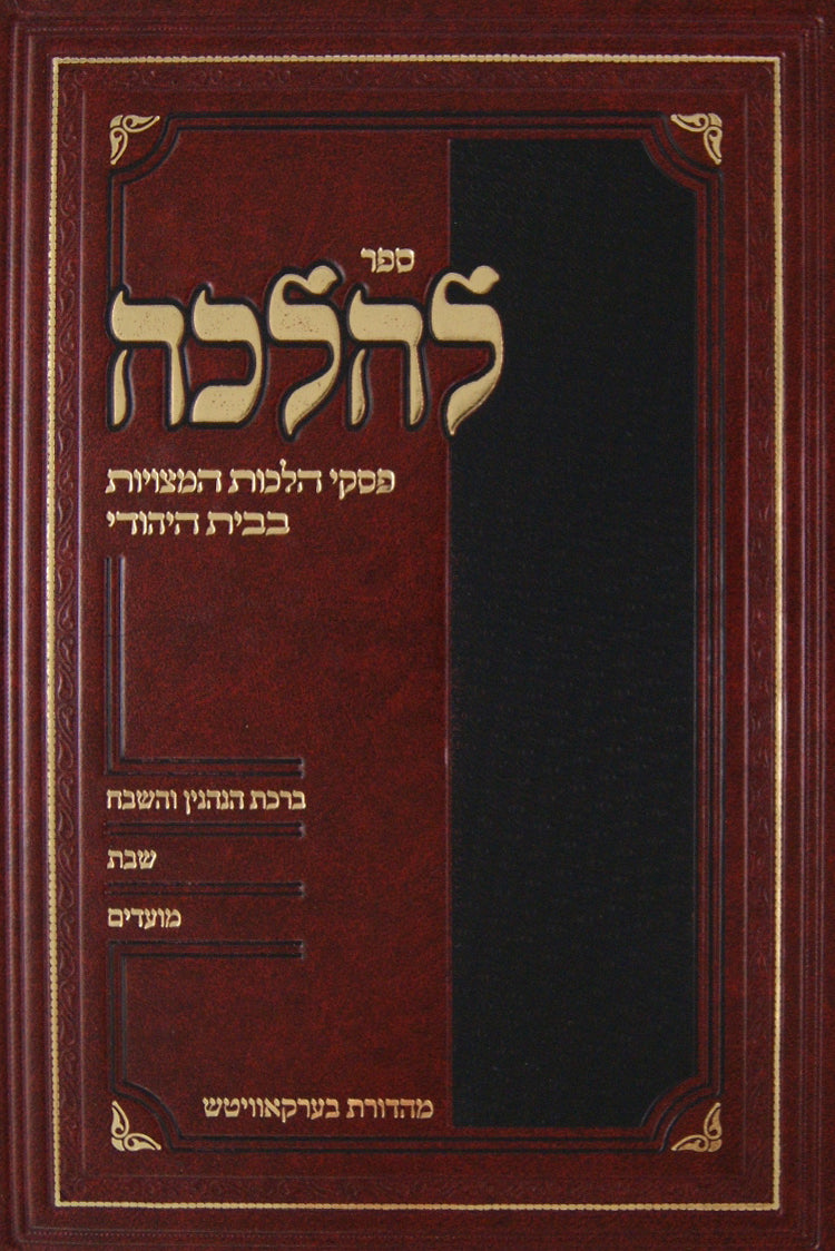 להלכה חלק א-ברכת הנהנין/שבת/מועדים