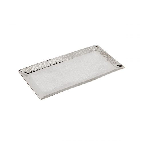 Tray -Hammered Stainless Steel 28X16cm