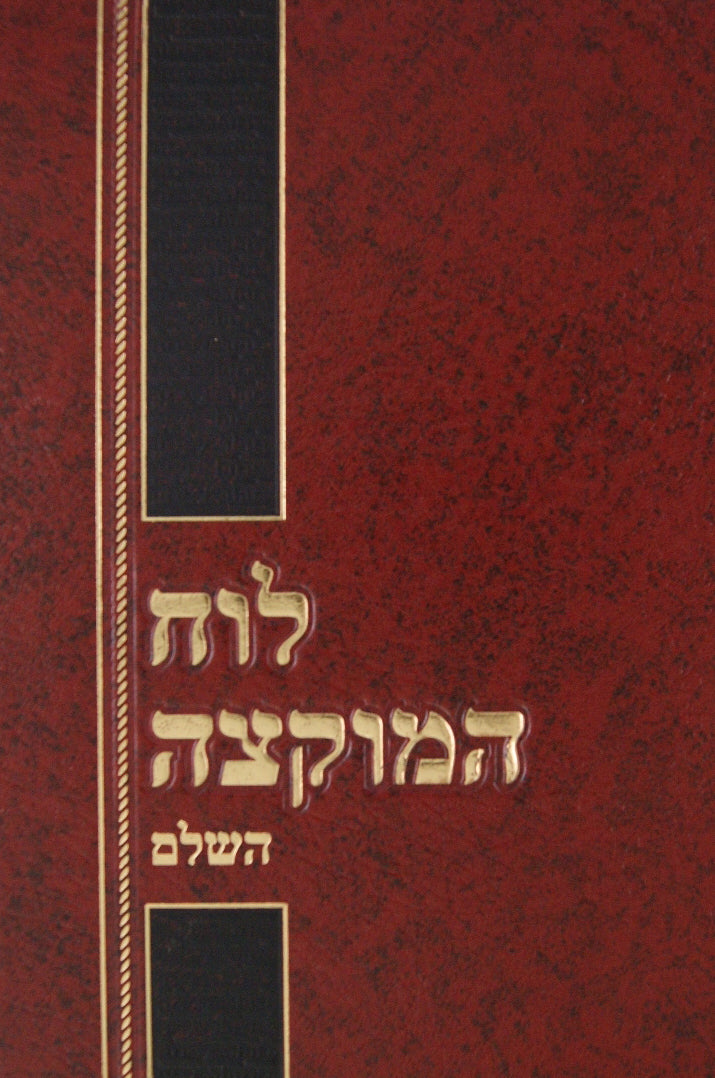 לוח המוקצה - פירוט דיני מוקצה לפי סדר א"ב עם הערות וביאורים