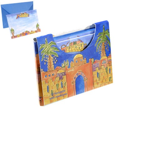 Yair Emanuel:Set of 10 Notelets & Envelopes with Jerusalem Images -Small