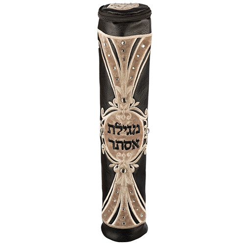 Art Judaica:Megillah Scroll Case -PU with Decoration- For 25 Cm (