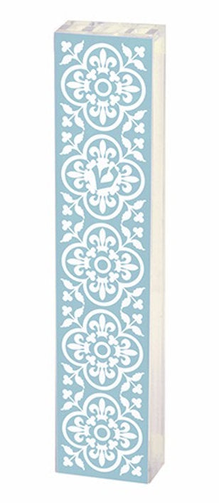 Dorit Judaica: Mezuzah Case - Acrylic Plexiglass -Mandala Design -lLght Blue-12 cm