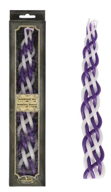Shalheves : Havdalah Candle - Braid - Purple 30cm