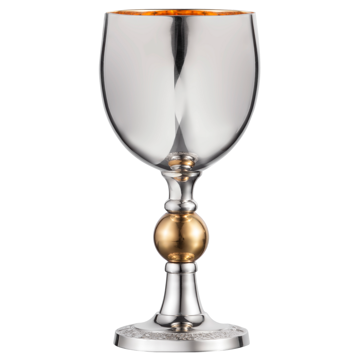 Kiddush Cup - Gold Stem-Silver Plated