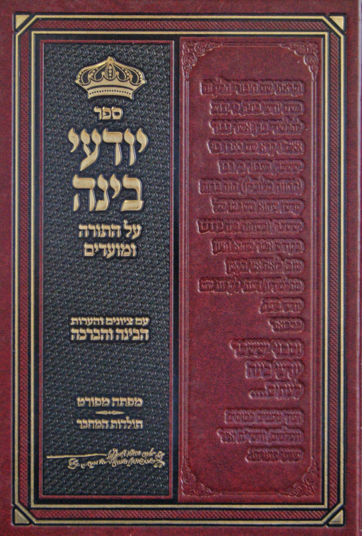 יודעי בינה על התורה ומועדים - עם הבינה והברכה