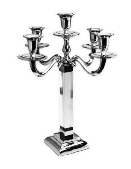 Candelabra: 5 Branches-Stainless Steel & Acrylic 39.4cm