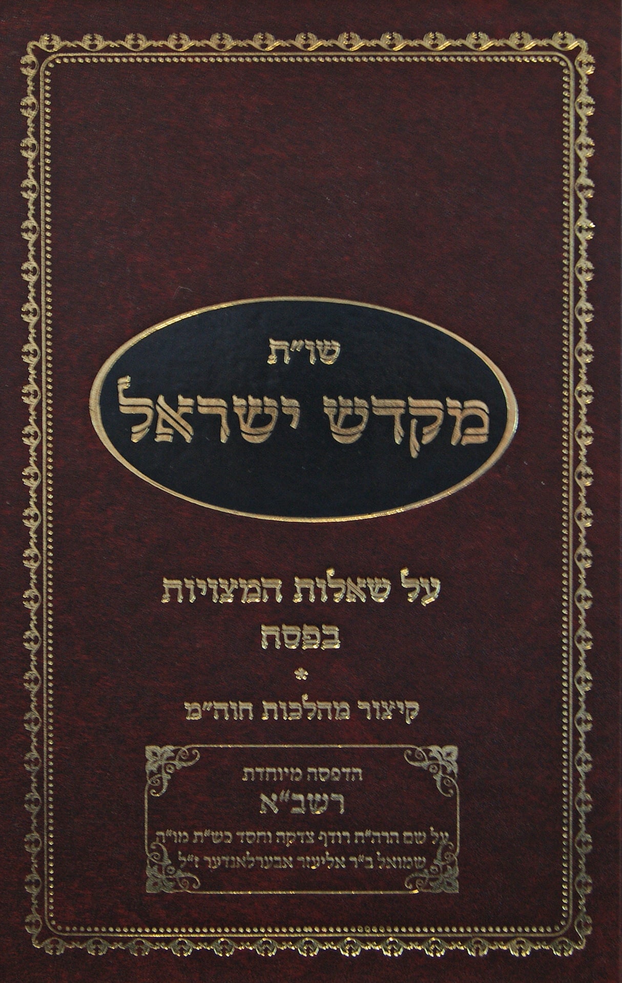 מקדש ישראל שו"ת - פסח חלק א