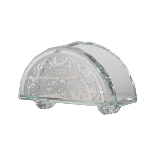 Art Judaica: Napkin/Birkat HaMazon Holder - Crystal Floral design