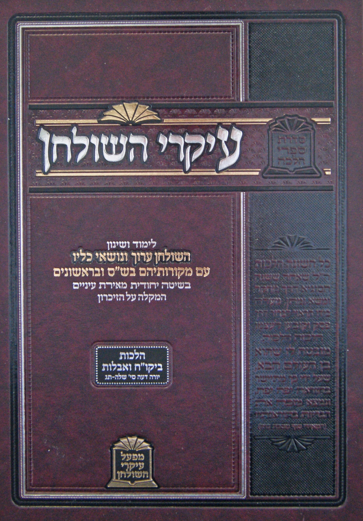 עיקרי השלחן - הלכות ביקור חולים ואבלות