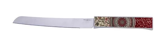 Dorit Judaica: Challah Knife- Mandala Pattern-Plexiglass Handle