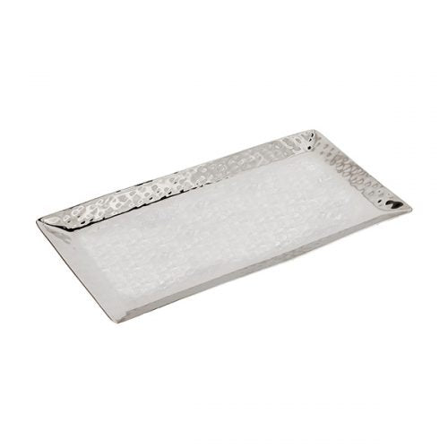 Yair Emanuel:Tray -Hammered Stainless Steel 24X12cm