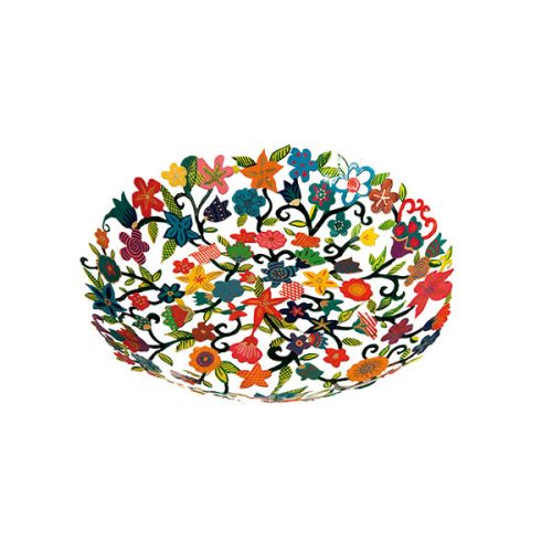 Yair Emanuel: Bowl - Small - Laser Cut + Hand Painted with Floral Decoration rs