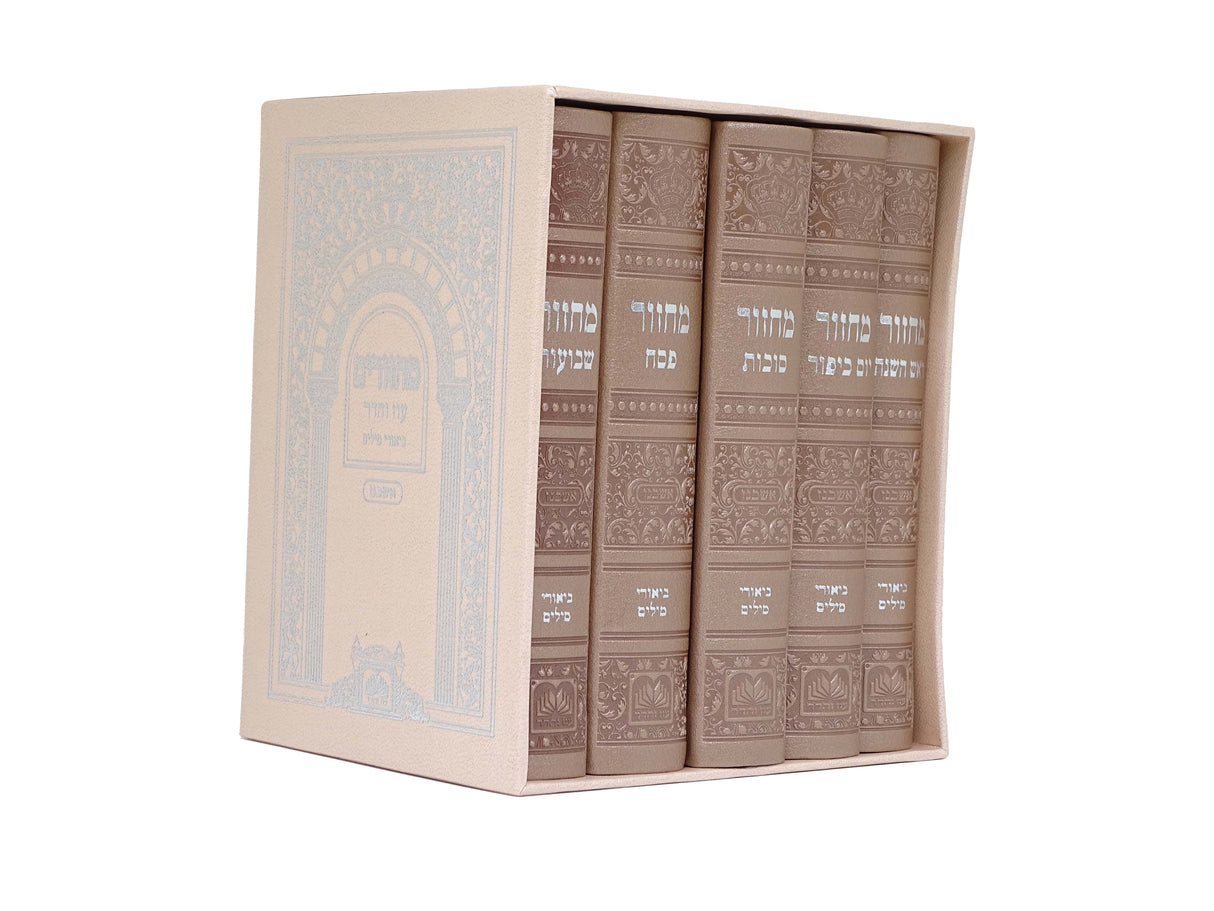מחזור סט ביאורי מילים ה"כ פי.יו אשכנז רכה 14 ס"מ מוקו - עוז והדרMoco