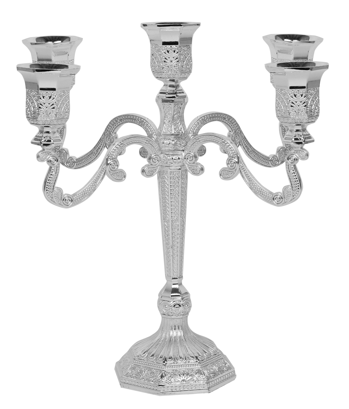 Candelabra 5 Branches Silver plated Filigree 22.8cm
